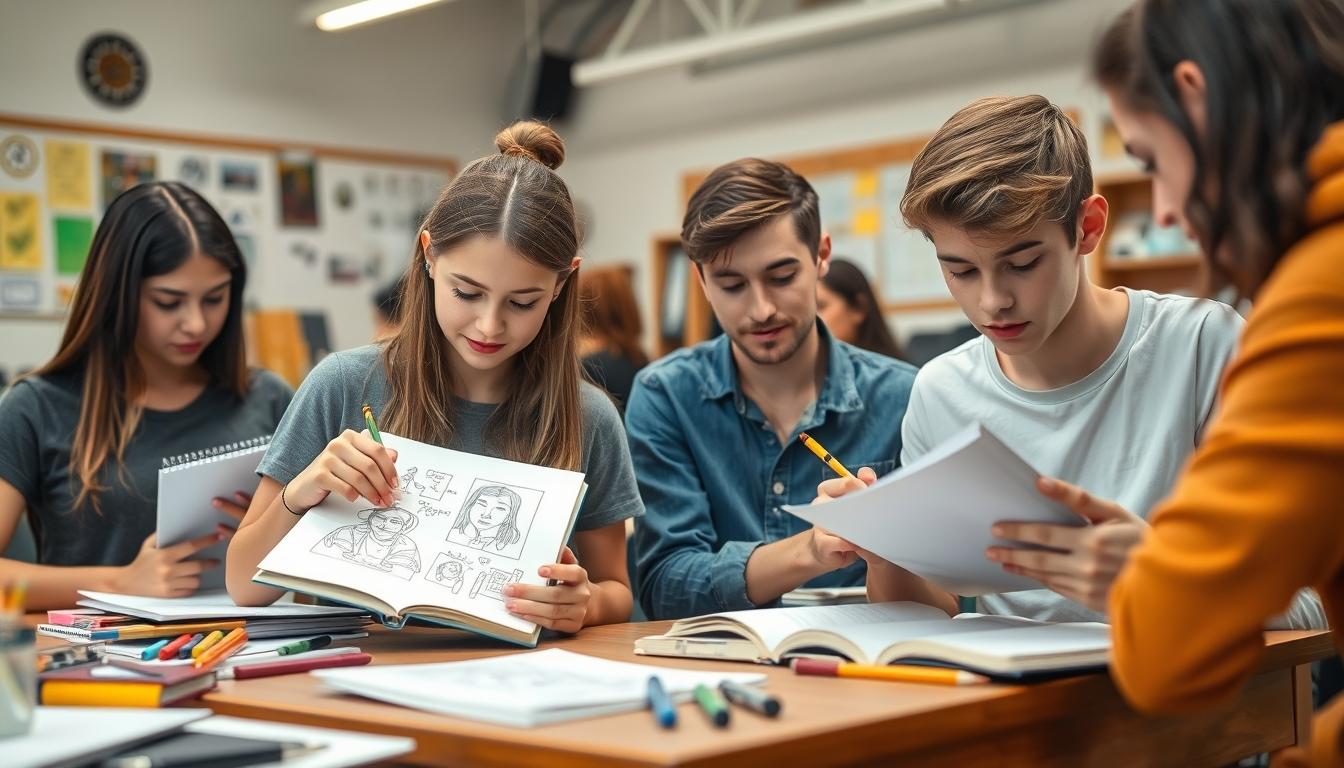 Structured study materials and learning resources on a desk