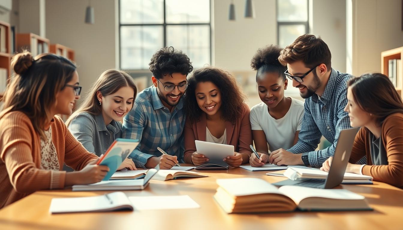 Student using a study guide to organize academic notes